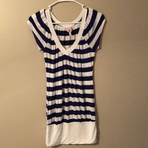 Blue & white striped top
